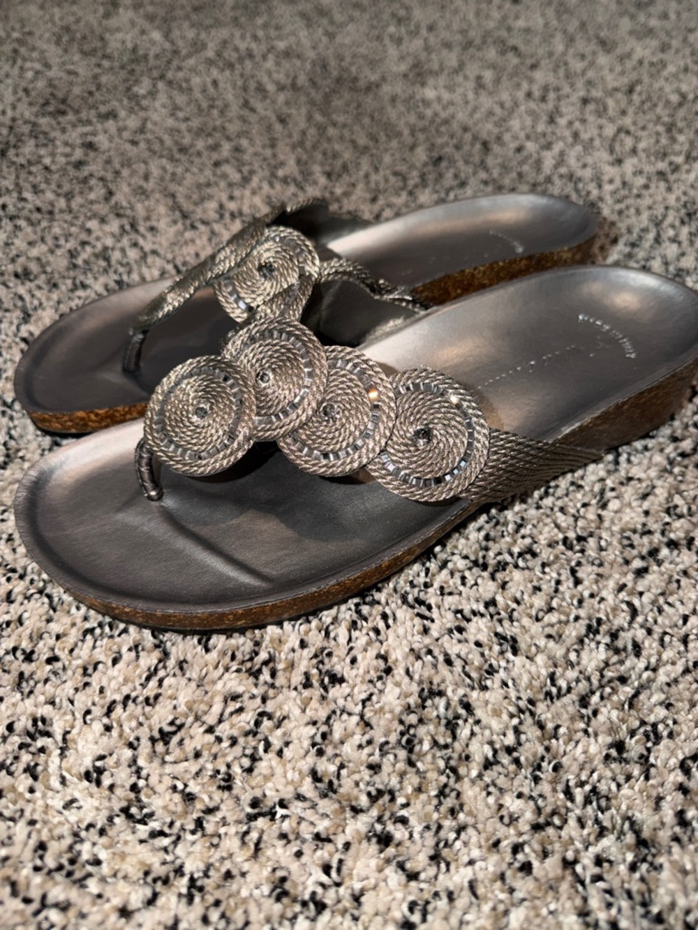 Andrea E Michele Silver Sandals Women’s Size 6.5
